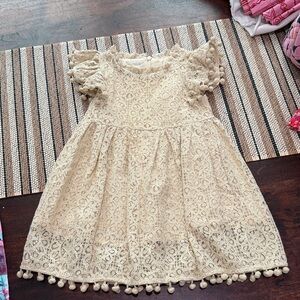 Charming Cream Lace Kids Dress